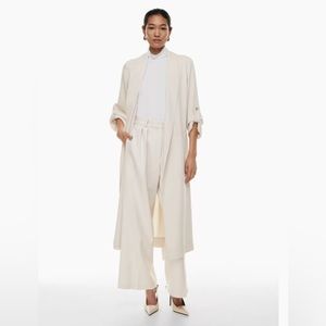 Babaton Aritzia Cream Lawson Open Front Relaxed Fit Trench Style Coat XXS